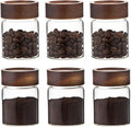 Patoper Glass Spice jars Glass Jars with Screw Lid 5 oz, Food Storage Canister for Pantry Sugar Tea Coffee Bean Seasoning Nuts Cookies (6 * 150ml(5oz))
