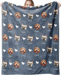 Custom Blanket with Pets Pictures & Name Personalized Funny Cat Dog Face Throw Blankets Soft Warm Plush Fleece Customized Blanket for Couch Bed Sofa Gifts for Dog Dad Mom Pet Lovers