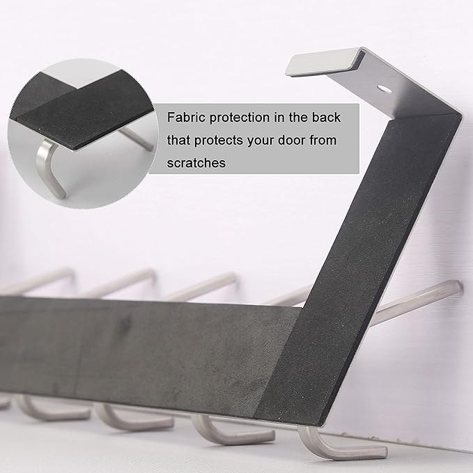 WEBI Over The Door Hook White,Over The Door Towel Rack,Door Hanger,Door Coat Towel Hanger,Door Coat Rack for Hanging Clothes,Jacket,Back of Bathroom,2 Packs