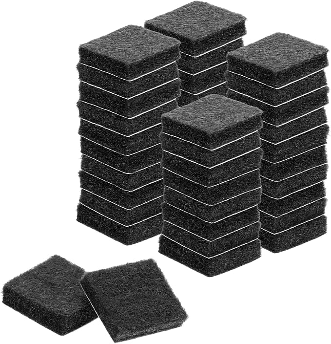 uxcell Felt Furniture Pads, 40Pcs 0.71" x 0.71" Adhesive Backed Felt Non-Slip Anti-Scratch Chair Leg Protectors for Protecting Hardwood Floor, Black