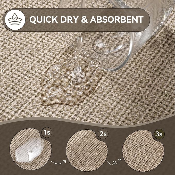 YDKGL Half Circle Bath Mat, Thin Bathroom Rugs Fit Under Door Quick Dry Non Slip Washable Bathroom Mat with Rubber Backing, Absorbent Half Round Shower Rug, Brown Beige 16x24