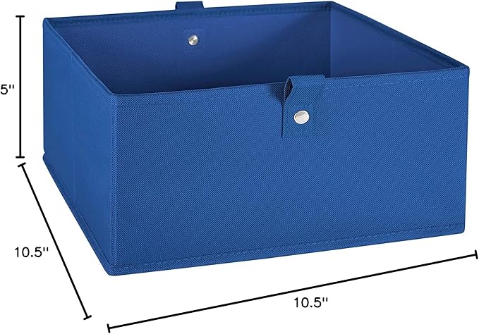 RiverRidge Kids 2pc Folding Storage Bins Set - 10.5” Bin Organizers with Handles - Blue Closet Organizer and Storage for Toys, Games, Shoes - Foldable Cube Storage Organizer Bins for Playroom, Nursery