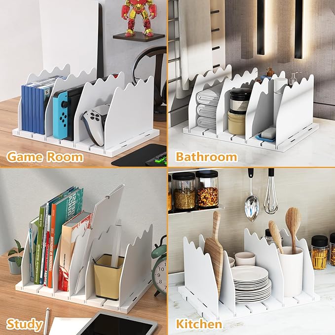 Ronlap Purse Storage Organizer for Closet, White Closet Bag Storage Dividers Rack Shelf Purse Dividers for Closet Organization Handbag Separators Closet Purse Organizers and Storage, 2 Pack, White