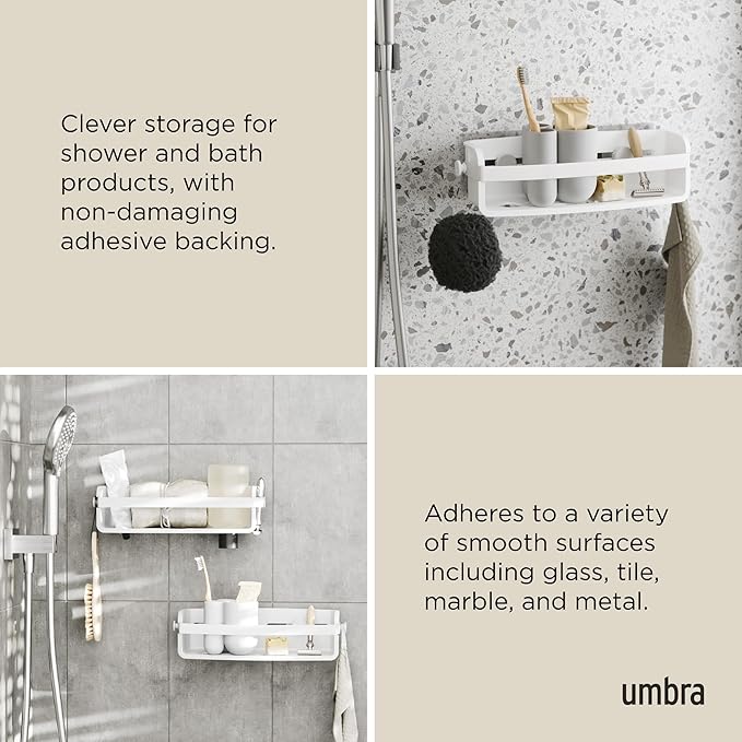Umbra Flex Modern Bathrrom Caddy Bins, White
