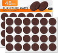 48 PCS Felt Furniture Pads, 1-inch Round Brown Chair Felt Pads, Felt Pads for Furniture Feet to Protect The Floor from Scratches,Reduce Noise