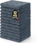Homaxy 12 Pack Dish Towels for Kitchen (13 x 19 Inches, Dark Grey), Super Soft and Absorbent Coral Velvet Dish Cloths for Washing Dishes, Nonstick Oil Fast Drying Microfiber Cleaning Cloth