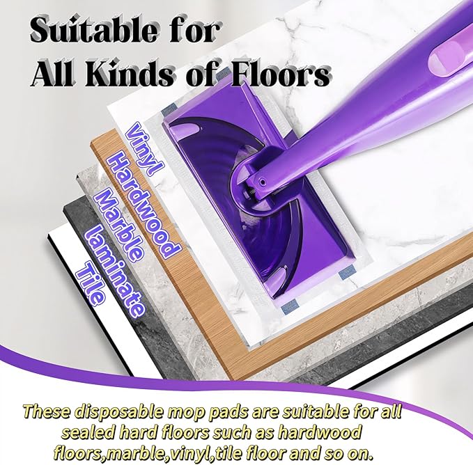 Disposable Mop Pad Refills，for Swiffer Wet Pads Refill Compatible for Swiffer WetJet Spray Mop, 4 Layers Thickened Extra Strong Dirt Locking and Water Absorbent, Powerful Stain Removal，30 Count