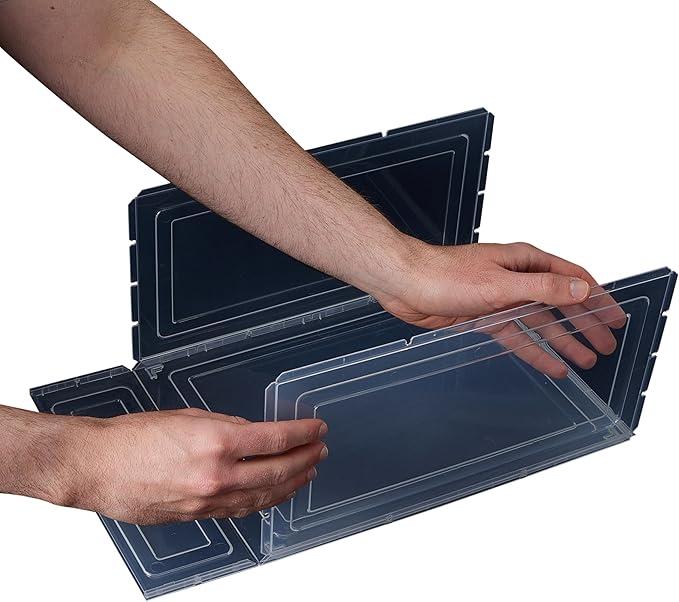 Simplify Shoe Storage Boxes 12 Pack | Easy Assembly | Stackable | Great for Shoe Collectors | Home Organization | Storage | Lightweight | Plastic | Dimensions 13.9" L x 9.8" W x 7" H | Clear/White |