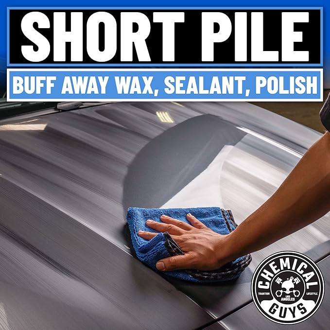 Chemical Guys Professional Grade Premium Microfiber Towels for Cars, Blue, 16" x 16", Ultra-Soft and Scratch-Free Car Detailing Cloths for Trucks, Motorcycles, and More - 3 Pack
