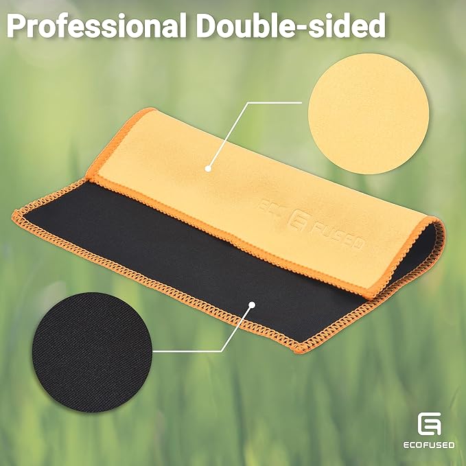 Eco-Fused Microfiber Cleaning Cloths Double-Sided - 5 Pack - 6.6 x 6.2 inch - Microfiber and Suede Cloth for Smartphones, LCD TV, Tablets, Laptop Screens, Camera Lenses (Yellow)