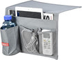 Falaku Bedside Caddy, 4 Pockets Bedside Organizer Caddy Under Mattress,Holds Water Bottles,Magazines,Books (Classic 4 Pockets-Grey)