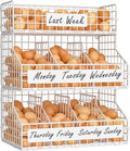 keomaisyto Egg Holder Countertop with 5 Dividers & DIY Nameplate to Separate Eggs, 3 Tier Stackable Wire Storage Baskets for Gathering Fresh Eggs, Wall-Mounted XXL Egg Rack, White (Patent Pending)