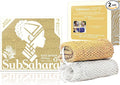SubSahara Authentic African Net Sponge - 2 Pack Exfoliating Bath & Shower Loofah Sponge for Body & Face, Gentle Scrubber for All Skin Types, Travel, Durable