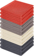Homaxy 100% Cotton Waffle Weave Kitchen Dish Cloths, Ultra Soft Absorbent Quick Drying Dish Towels, 12 x 12 Inches, 12-Pack, Multicolor