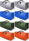 Cosy Family 8 Pack Heavy Duty Extra Large Moving Bags with Backpack Straps - Strong Handles & Zippers, Storage Totes For Space Saving, Fold Flat, Alternative to Moving Box (40 gal, Multicolored)