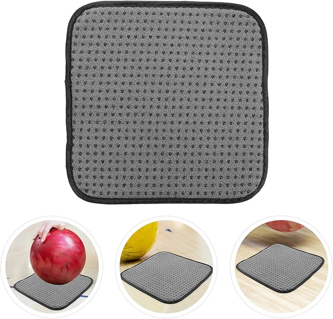 Compact Anti-Skid Bowling Ball Cleaning Cloth Pad for Enthusiasts Polyester Microfiber Rag for Ball Polishing and Maintenance Portable Bowling Accessory