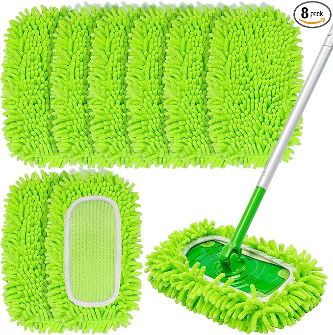 8Pcs for Swiffer Reusable Dry Sweeping Cloths Microfiber Wet Mop Pads Compatible with Swiffer Sweeper Mop ,Replacement Wet Mopping pad Refills & for Swiffer Sweeper Mop