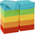 Microfiber Cleaning Cloth, 50 Pack Cleaning Rags with 5 Color Assorted, Absorbent and Lint Free Cleaning Cloth for Window, Household and Kitchen, 11"X11.5", (Blue/Yellow/Green/Orange/Red)