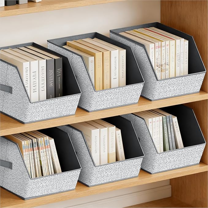 Large Closet Storage Cubes - Closet Storage Bins with Dual Handles for Clothes, Towels, Toys, Shelf Organizer Bins for Bedroom, Nursery, Shelves, Small Spaces, Ant Light Gray, 4 Pack