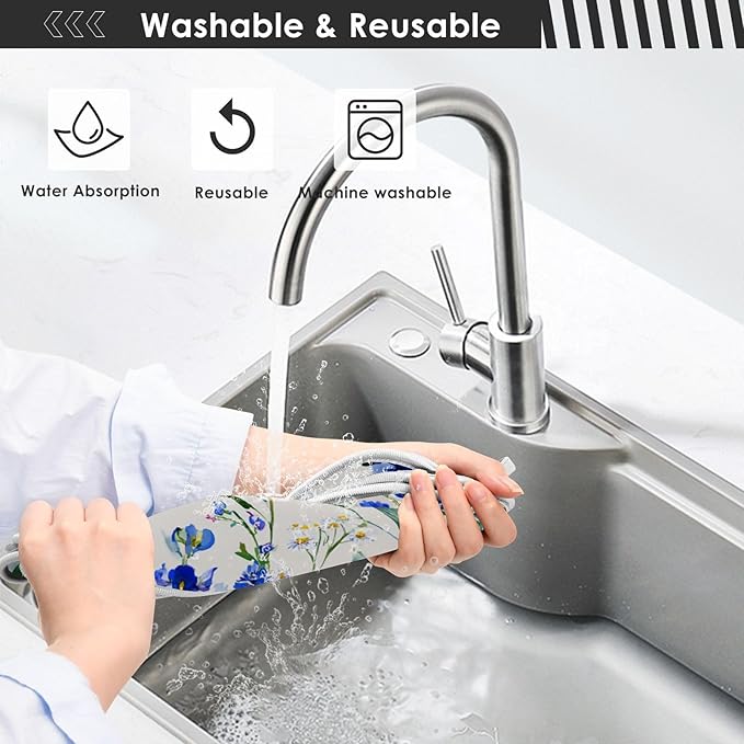 Sink Faucet Absorbing Mat Kitchen Sink Splash Guard Splash Faucet Drip Catcher for Bar RV Bathroom 2PCS 23.6x5.5in Dark Bluebonnet Cornflower