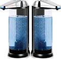 Secura 17oz Automatic Liquid Soap Dispenser, Touchless Battery Operated Hand Soap Dispenser with Adjustable Soap Dispensing Volume Control Dial, Personal Care Dispenser (Chrome-2Pcs)
