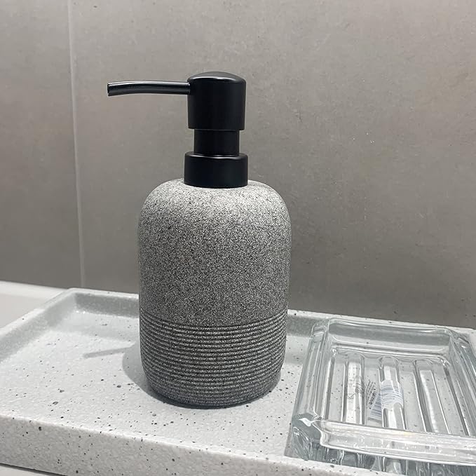 2pcs/Set Grey Soap Lotion Dispenser with A Spare Pump,Liquid Hand Soap Dispenser Sets for Bathroom Countertop, Soap Dispenser for Kitchen.