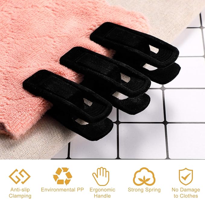 Velvet Hangers Clips Flocked Finger Clips Velvet Clothes Clips Strong Pants Hangers Clips for Slim-line Clothes Velvet Hangers (72 Pieces)