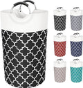 Large Laundry Hampe Basket Washing Bin Clothes Bag Collapsible Tall with Handles Waterproof Travel Bathroom College Essentials Storage for College Dorm, Family (Black) 82L
