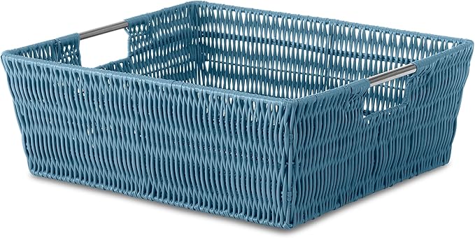 Whitmor Rattique Shelf Tote Berry Blue