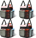 Hillban 4 Pcs Mesh Shower Caddy Portable Large Quick Dry Shower Caddy Basket with Deeper 8 Pockets and 2 Handles Hanging Bag for College Dorm Room(Black)