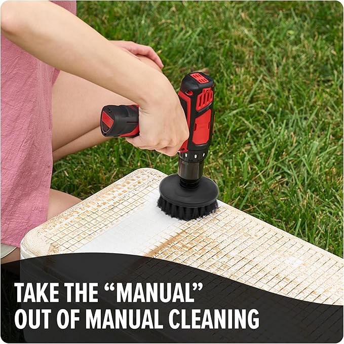 Dirt Devil Hard Bristle Cleaning Brush Set, 2 Piece, 2" and 3.5" Brushes Included, for Use on Brick, Grout, Cast Iron and More, Heavy Duty Cleaning, Scrubber Brush Drill Attachment for Cleaning