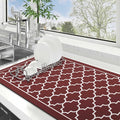 WISELIFE Dish Drying Mat Super Absorbent Drying Mat Large Dish Drying Mats for Kitchen Counter Easy Clean Dish Mat Kitchen Drying Mat18"x 32" Stylish Red