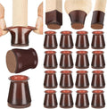 Aneaseit Chair Leg Floor Protectors - 16 pcs Dark Walnut - Felt Bottom Silicone Pads for Hardwood Floors & Furniture Feet - Rubber Caps for Chairs - Small