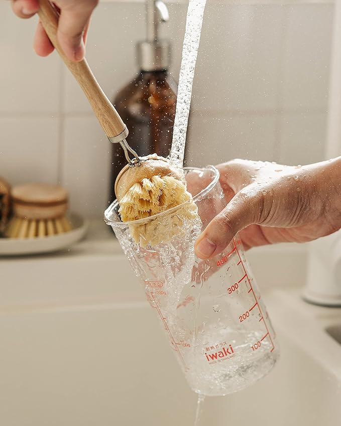 Jungle Culture Replacement Brush Heads for Eco Dish Brush • Wooden Washing Up Brush Heads Pack of 4 • Interchangeable Soft Bristle Refills • Natural Dish Scrubbers • Zero Waste Cleaning Products