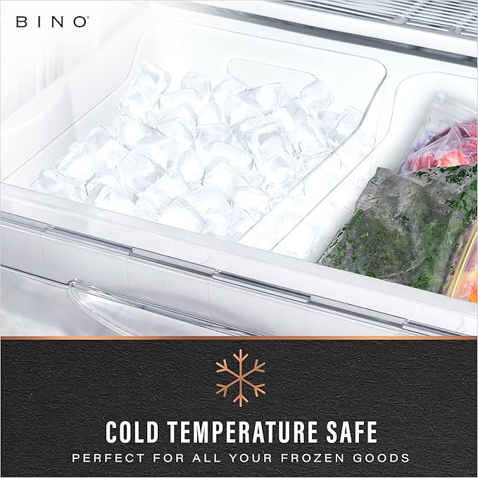 BINO Plastic Storage Basket, Large | Multi-Use Storage Basket | Rectangular Cabinet Organizer | Baskets for Organizing with Handles | Home & Office Organization & Container Storage