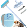 Pet Hair Remover Set – Removes Pet Fur from Carpets, Furniture & Car Seats For Cat & Dog, includes a 4-in-1 Hair Removal Brush (Extended Handle) & a Cartoon Magic Electrostatic Hair Removal Glove.