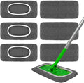 6 Pack Reusable Microfiber Mop Pads - Compatible with Swiffer Sweeper Mop, Washable Dry & Wet Sweeping Cloths Refills for Hardwood Laminate Tile Floor Cleaning