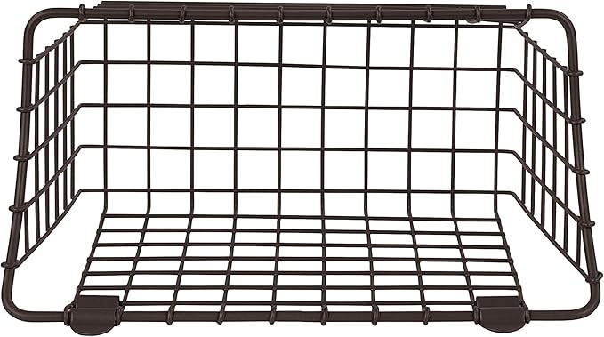 Spectrum Diversified Vintage Wall Mount Storage Basket, Large, Bronze