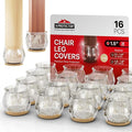 16 PCS Chair Leg Floor Protectors with Felt Pads X-Protector - 1.4" - 1.8" - Furniture Pads for Hardwood Floors - Clear Chair Pads - Floor Protectors for Chairs - Beige Chair Leg Covers!