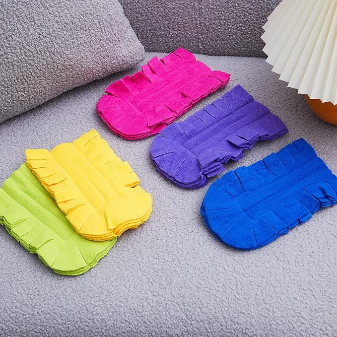 Zubebe 20 Pcs Duster Refill Reusable Fleece Duster Refills Feather Flat Dusters Multi Surface Washable Cleaning Pads Tools for Home, Blinds, Car, Pet, Furniture, Fans (Dark Color)