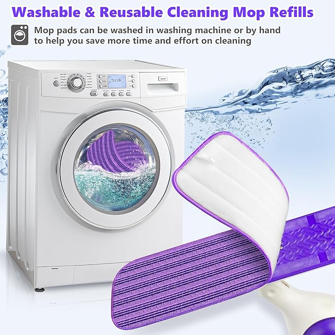 Reusable Mop Pads for Swiffer PowerMop - Microfiber Mop Pads Refills Mop Heads Replacement for Swiffer Mop Spray Mop Floor Mop, Washable Reusable Floor Mopping Refills, 18 Pack