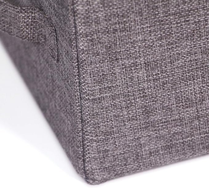 Set of 3 Closet Organizer Bins with Handle, Fabric Foldable Storage Baskets Cloth Box Containers for Shelves Home Office Clothes Clothing Large