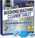 REVIV Washing Machine Cleaner Tablets – HE Compatible Descaler, 24 Count (12-Month Supply) – Septic-Safe for Front & Top Load Washers