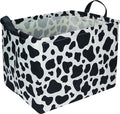 Rectangular Cow Storage Basket, Waterproof Cowprint Box with Handles, Room Decor, Gift Basket for Cow Lovers, Collapsible Storage Bin