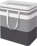 HomeHacks Large Laundry Basket, Waterproof, Freestanding Laundry Hamper, Collapsible Tall Clothes Hamper with Extended Handles for Clothes in The Dorm and Family-(Gradient Grey, 125L)