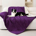 Smiry Waterproof Dog Bed Blanket, Leakproof Pet Throw Blanket for Bed Couch Sofa, Reversible Sherpa Fleece Furniture Protector Cover for Small Medium Large Dogs Cats (Purple, 40x57 inches)