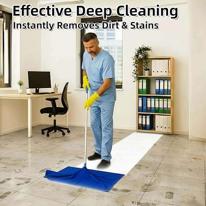 4Pcs Extra Large Microfiber Cleaning Cloths – 30x20 in Mop Towels for Floor Cleaning, Reusable, Lint-Free Floor Rags, Color-Coded, pano de Chao, trapos para trapear(4,Blue)