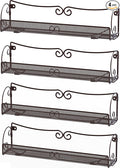 Deco Brothers Wall Mount Single Tier Mesh Spice Rack, 4 Pack, Bronze