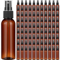Nuogo 100 Pack 2 Oz Plastic Spray Bottles Reusable Mini Travel Size Perfume Refillable Mist Sprayer Empty Spritz Bottle for Household Use Essential Oil Cleaning(Amber)