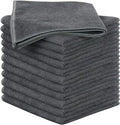 SINLAND Microfiber Cleaning Cloth Super Absorbent Kitchen Dish Cloths Quick Dry No Streak Dish Rags Glass Cloths 12inchx12inch 12 Pack Grey